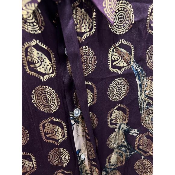 Metallic Silk by P.E.K imports Cowboy Horses Multi Color size Mens XL VINTAGE - Picture 6 of 16